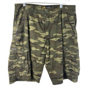 Lee Men's 32 100% Cotton Camo Cargo Shorts Green NWT Inseam 11.5"